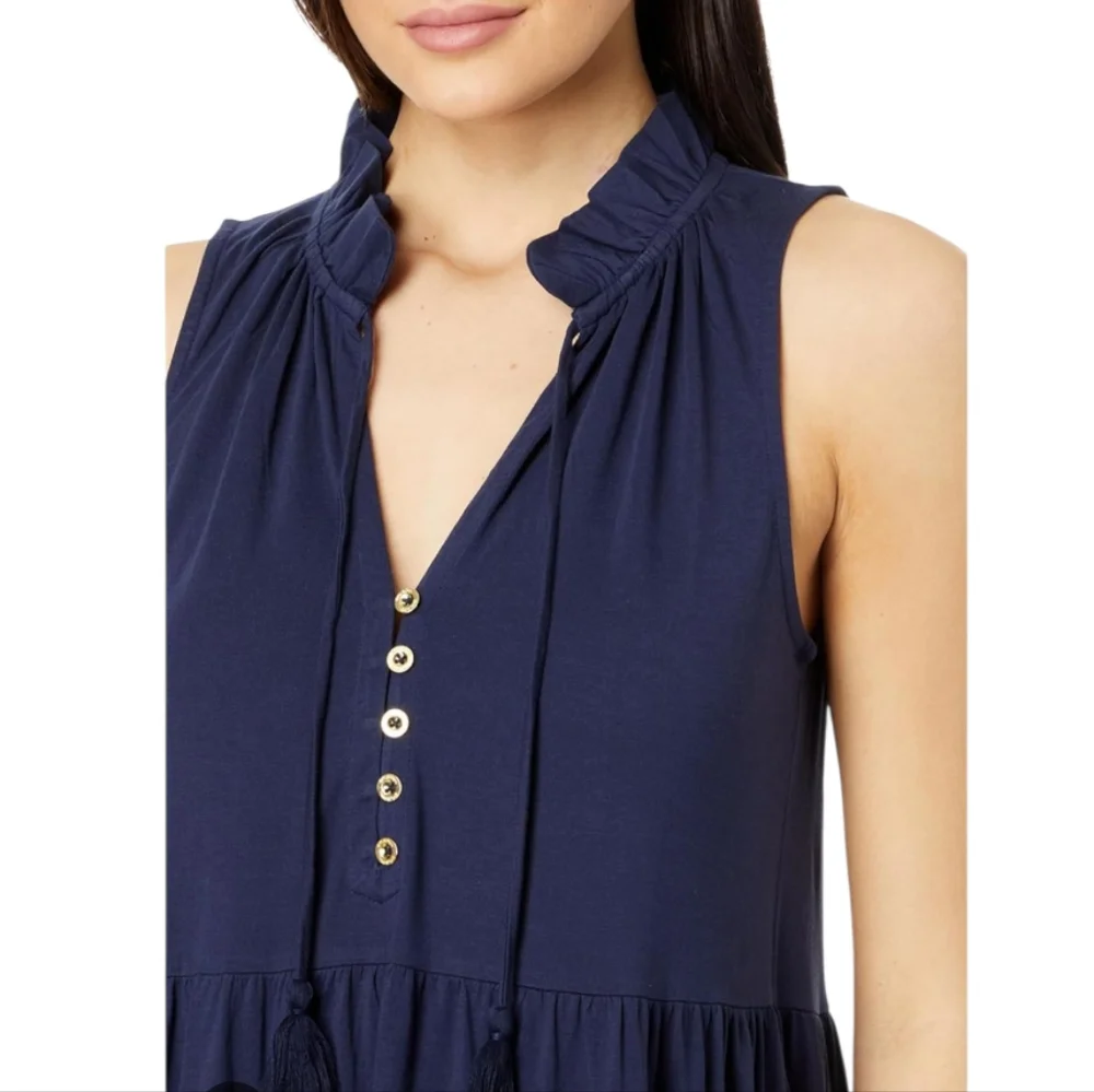 Lilly Pulitzer Malone Maxi Dress True Navy | Resort Palm Beach Chic - Picture 5 of 6